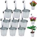 9 x Hängetopf Blumentopf Hängetöpfe Garten Balkon Blumen Topf Kräutertopf Zink