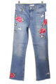 ZARA WOMAN High Waist Jeans Damen Gr. DE 34 hellblau-rot-grün