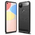 NALIA Handy Hülle für Google Pixel 4a, Carbon Case Silikon Cover Schutz Tasche