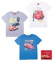 Neu T-Shirt Jungen Pixar Cars kurzarm blau weiß grau Gr. 98 104 110 116 128 #58