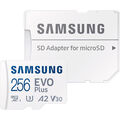 SAMSUNG EVO Plus 256 GB microSDXC (2024), Speicherkarte, weiß