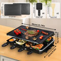 7MAGIC Raclette 1300W Grillplatte Party Tischgrill Elektrogrill 8 Personen DHL