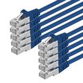 10 Stück 0,25m CAT6 Kabel SF/UTP Patchkabel blau Netzwerkkabel RJ45 LAN DSL 10x