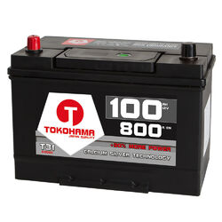 Asia Autobatterie 12V 100Ah + Plus Pol Links Batterie Starterbatterie Japan KFZ