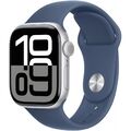 Apple Watch Series 10 Sportarmband S/M 42mm Aluminium GPS silber/denim Bluetooth