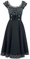 Belsira Mittellanges Kleid Damen Schulterfreies Swing-Kleid schwarz/weiß