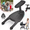 Buggy Board m. Sitz Kiddy Trittbrett für Kinderwagen Rollbrett Mitfahrbrett 25kg