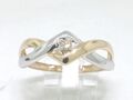 Moderner Brillant Ring 585 Gelbgold 14Kt Gold 1 Brillant 0,04ct 