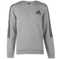 ✅ ADIDAS 3 Stripes Herren Sweatshirt Gr. S-3XL Pullover Fleece Rundhals Hellgrau