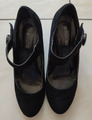 Pumps schwarz Gr. 39 Wildleder Gummisohle Absatz Damenschuhe Schuhe