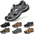 Herren Fashion Sandale Summer Trekkingsandalen Leder Freizeit Schuhe Outdoor DE