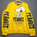 ZARA PEANUTS Sweatshirt Large gelb Snoopy AOP Pullover LA California Hund selten