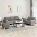 Sofagarnitur Kissen Sessel Sofa Couch Designsofa Wohnzimmer 3-tlg. Stoff vidaXL