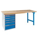 ADB Werkbank Werktisch Tisch Arbeitstisch mit Schublade und Fuß 150 oder 200 cm