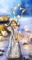 Led Deko-Figur Engel Engelchen Advent Weihnachtsdeko Silber Gold Glitzer Stern 