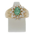 Smaragd Brillant Ring 0,50 ct VS 585/ 14 Karat Gold Gr 61 Schmuck R04.3348