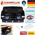 CAMPLUX Campingkocher 2 Flammig Tragbarer Gasherd Outdoor Gaskocher 2400W LPG