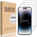 3x Echt Glas für iPhone 15 14 13 12 11 Pro Max Mini 9H Panzerfolie Schutzglas