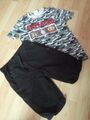 2tlg. Sommerkombi Emoji Shirt CAMOUFLAGE + SHORTS schwarz Gr. 146/152