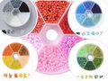 Rocailles 2mm 3mm 4mm Perlen Box Mix bunt Glass Seed Beads rund Set Box Mix Bunt