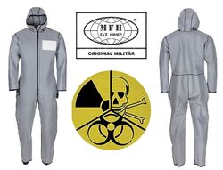 Original Militär Schutzanzug Lifetex Grau Carbon NBC ABC  Einheitsgröße Endzeit