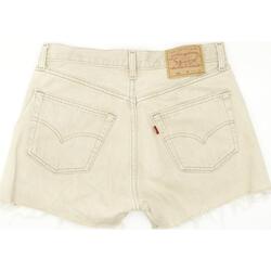 Levi's 501 beige heiße Hose Vintage Denim Shorts hochtailliert W32 UK12 (60143)