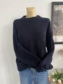 Damen Strickpullover Kuschelig Warm Pullover Grobstrick Blau Größe XL 42 **21**