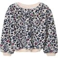 Billieblush Sweatshirt Kunstfell Pullover rosa allover Leoprint Gr. 4-10 Jahre