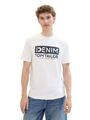 Tom Tailor Denim Herren T-Shirt ROUNDED HEM -Regular Fit S M L XL XXL Weiss Blau