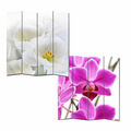 Paravent Raumteiler Foto-Paravent Trennwand M68 180x160cm,  Orchidee