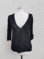 TOM TAILOR  Weste Strickjacke Cardigan mit V-Ausschnitt schwarz 3/4 Arm Gr.S 