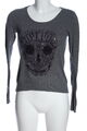 ONLY Rundhalspullover Damen Gr. DE 34 hellgrau-silberfarben-schwarz Casual-Look