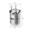 UFI Kraftstofffilter 24.033.00 für AUDI