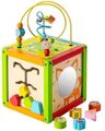 myToys Kleiner Motorikwürfel aus Holz - Baby Holzspielzeug - 20 x 20 x 34 cm