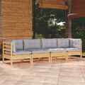 Garten Lounge Set Kissen Gartenmöbel Sofa 4-tlg. Massivholz Kiefer vidaXL