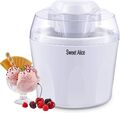 1,5L Eismaschine Eisbereiter Ice Cream Maker Speiseeismaschine mit Timer Weiß