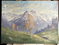 ::ERICH OTTO *1906 - 1990 ÖLGEMÄLDE KARWENDEL 1937 HERBST GEMÄLDE ALPEN SCHNEE