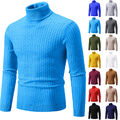 Herren Winter Warme Strickpullover Jumper Sweater Rollkragen Pulli Pullover Tops