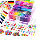 Loom Bands ca.15000 Stk. bunte Gummibänder Set + Haken Webrahmen Webhaken