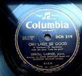 1290/ ERROLL GARNER- Ja Da- Oh ! Lady be good-78rpm Schellack