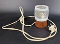 Mid Century Nachttischlampe / Tischlampe - Teak / Glas - 1960er - 11,5 cm
