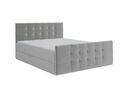 Boxspringbett Schlafzimmerbett PARIS 140x200 GRAU Bettkasten + Topper SOFORT