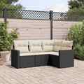 Gartenmöbel Sofa Garnitur Gartengarnitur Garten Sitzgruppe 4-tlg. Schwarz NEU