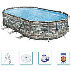 Bestway Power Steel Comfort Jet Series Pool-Set Oval 610x366x122 cm