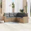 Gartenmöbel Sofa Garnitur Lounge Sitzgruppe 6-tlg. Schwarz Poly Rattan vidaXL