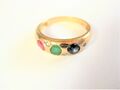 Ring Gold 585 mit Edelsteinen und Brillanten, 2,94 g