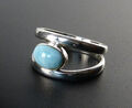 Vintage Silberring 925 Silber Ring mit Larimar Cabochon Gr. 56