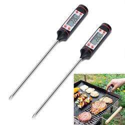 2x Digitales Thermometer mit LCD-Display für BBQ Fleisch Milch Küchenthermometer