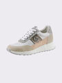 HEINE Damen Leder-Sneaker in Farbmix "weiß/taupe" Gr. 39 UVP: 129€ A112