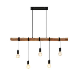 Lindby Rom Hängeleuchte mit Holzbalken Deckenlampe Pendelleuchte Deckenlampe